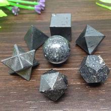 7pcs Hematite Platonic Solids Sacred Meditation Crystal Geometric Set 18-25 mm 2024 - buy cheap