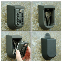 Caja de almacenamiento de llaves para exteriores, organizador de aleación de aluminio con combinación de botones de 10 dígitos, bloqueo de código de contraseña, montado en la pared 2024 - compra barato