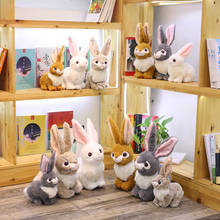 23/30/35CM Realistic Cute White Plush Rabbits Fur Lifelike Animal Easter Simulation Rabbit Toy Model Birthday Gift 2024 - buy cheap