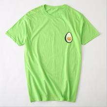 Летняя Новинка Harajuku свободная футболка с короткими рукавами и вышивкой авокадо 2024 - купить недорого