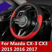 Anti-Slip Leather Car Steering-wheel Cover Car-Styling Auto Steering Wheel Covers For Mazda CX-3 CX3 2015 2016 2017 2024 - buy cheap
