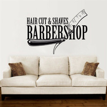 Barbershop Wall Vinyl Haircut Shaves Stylist Wall Sticker Hair Salon Decoration Barber Shop Window Sticker Vinyl Wallpaper LW63 2024 - buy cheap