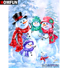 Homfun quadrado completo/broca redonda 5d diy pintura diamante "boneco de neve família" bordado ponto cruz 5d decoração de casa presente a09541 2024 - compre barato