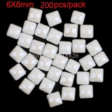 6mm Ceramic Square Rhinestones White Hotfix Crystals Hot Fix Strass Stones DIY Iron On Rhinestone 200pcs/pack 2024 - buy cheap