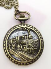 PB286-reloj antiguo de alta calidad, cadena grande de bronce con cabeza de tren, reloj de bolsillo con cadena de regalo 2024 - compra barato