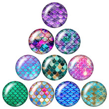 Balanças de peixe com glitter para beleza, 10 peças, 12mm/16mm/18mm/25mm, redonda, foto, cabochão, fundo plano, descobertas zb0902 2024 - compre barato