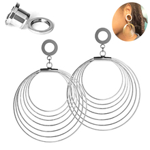 PAIR Screw Ear Piercing Gauge Stainless Steel Multilayer Dangle Plug Flesh Tunnel Ear Plug Fashion Expander Piercing Jewelry 2024 - buy cheap