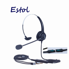 Fone de ouvido profissional voz hd., plugue duplo de 3.5mm com cabo qd, headset central de atendimento para computador. pc 2024 - compre barato