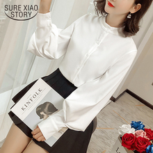 Blusas mujer de moda 2021 moda blusas de manga comprida camisa branca puff manga chiffon blusa feminina topos roupas sólidas d545 30 2024 - compre barato