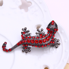 gecko crystal brooch pins metal brooches for men jewelry lapel pin rhinestone broches mujer 2024 - buy cheap