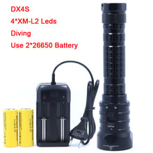DX4S LED Diving Flashlight 4x  L2 4L2 Underwater 18650 26650 Torch Brightness Waterproof 100m Light Led Torch 2024 - buy cheap