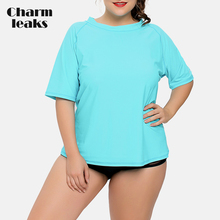 Charmleaks maiô feminino de manga curta, roupa de banho com proteção uv para praia, upf 50 + 2024 - compre barato