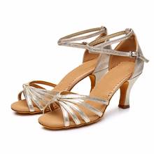 Women Ballroom Latin Dance Shoes Gold Silver Social Party Shoes High-heeled 5/7 cm Salsa Tango Dance Shoes VA30 2024 - buy cheap