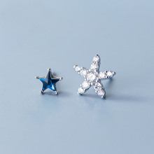Mloveacc brincos de prata esterlina 100%, estrela azul tropical, estrelas do mar, brincos para mulheres, bijuterias femininas, prata esterlina 925 2024 - compre barato