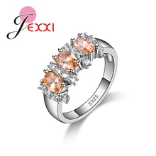 Luxury Jewerlry Red CZ Wedding Engagement Rings For Women 925 Sterling Silver Party Rings Gift 2024 - buy cheap