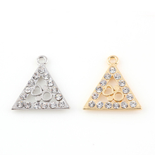 20*20mm Austrian Crystal Silver Gold Triangle Pendant Charms For Bracelet Necklace Jewelry Making 2024 - buy cheap