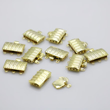 10PCS plated stripe Rectangle 3-row Fittings for Accessory button for Bracelet Necklace Machining metal parts DIY Jewelry Making 2024 - buy cheap