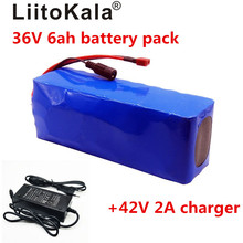LiitoKala 36v 8AH 36 6ah 500W Lithium Battery 18650V Electric Bicycle with PVC Box for Electric Power of the Bicycle 42V 2A Char 2024 - buy cheap