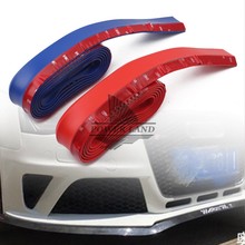 2.5M Universal Car Front Bumper Rubber Protector Lip Splitter Body Spoiler Car Styling Multi Deflector Car Rubber Strip Blue/Red 2024 - buy cheap