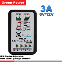 Controlador solar sx01 3a 6v/12v, bateria de lítio controlador de carga, lâmpada led gramado jardim, faixa led luz de rua 2024 - compre barato