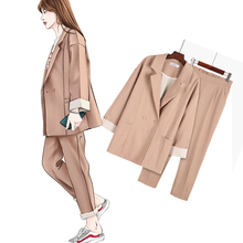 Conjunto de chándal de mujer primavera y otoño nuevo estilo de color sólido Oficina señoras negocios profesional uniforme ol traje de dos piezas 2024 - compra barato