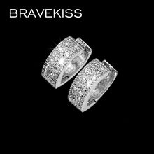 BRAVEKISS Luxury AAA+ CZ Round Hoop Earrings Trendy Heart Shape Rhinestone Circle Pendientes Fashion Jewelry for Women BUE0015 2024 - buy cheap