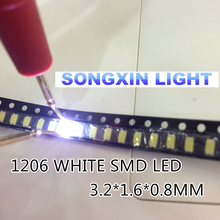 2000PCS SMD 1206 White Led XIASONGXIN LIGHT 1206 smd led cool white Super Bright LED Diode Light 5000-8000k 200-300mcd 3.0-3.6v 2024 - buy cheap