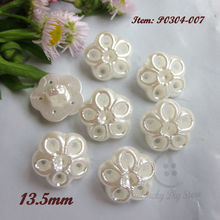 144pcs 13.5mm shank five flower pearl buttons for decor wedding things diy scrapbook craft sewing decorative accessories 2024 - buy cheap