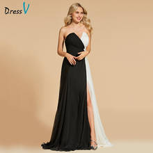 Dressv evening dress a line elegant strapless split-front floor-length zipper up wedding party formal dress evening dresses 2024 - buy cheap