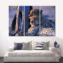 Pintura artística de pared para sala de estar, lienzo de decoración nórdica de vida tranquila, Animal, leopardo, 3 piezas, envío directo 2024 - compra barato