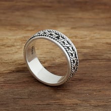 FNJ Rope Ring 925 Silver Jewelry New Fashion S925 Sterling Silver Rings for Women Men  Size 7.5-11 bague 2024 - buy cheap