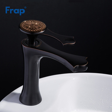 Frap Elegant Black gold flower Basin Faucet Luxury Sink Mixer Tap Deck Mounted Hot&Cold Sink Mixer Tap Bathroom Faucet Y10040 2024 - buy cheap
