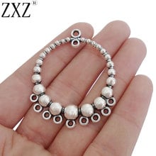 ZXZ 10pcs Multiple Beads Open Round Circle Charms Pendants Connectors For Earring Jewelry Making Findings 48x39mm 2024 - buy cheap