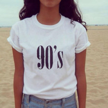 Женская футболка с надписью 90's, повседневные Забавные футболки, повседневные футболки, хипстерские футболки Tumblr, женская футболка, футболки Harajuku, женская одежда 2024 - купить недорого