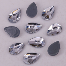 Free Shipping! Lead Free 5x8mm Crystal Clear Pear Iron On Crystal Stones / Flat Back Hotfix Rhinestones 2024 - buy cheap