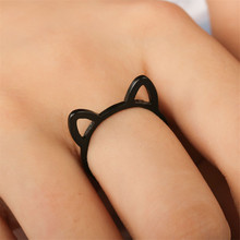 Кольцо с кошачьими ушками Timlee R052, кольцо с прорезями в виде мультяшных животных, модные ювелирные изделия, бесплатная доставка 2024 - купить недорого