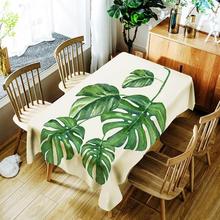 Tropical Jungle Palm Leaves Green Monstera Cotton Linen Table Cover Rectangular Multi Functional Table Cloth For Outdoor Home 2024 - buy cheap