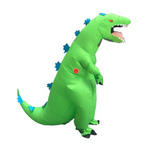 Adults Inflatable Costume Green tyrannosaurus rex for Halloween Fat Jumpsuit Party Fancy Blow Up Dress Carnival Cosplay 2024 - buy cheap
