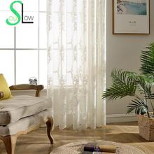 Slow Soul Modern Simple Curtain European Jacquard French Window Floral Curtains Tulle For Living Room Bedroom Sheer Ready Made 2024 - buy cheap