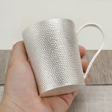 Copo de prata para chá, copo de café 999 prata martelado à mão home office, copo de chá chinês de prata, conjunto de chá 2024 - compre barato