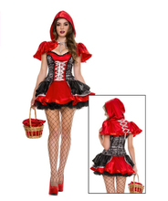 Little Red-Disfraz de Carnaval para mujer, traje sexy con capucha, conjunto de capa, uniforme para fiesta de halloween 2024 - compra barato