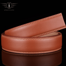 Plyesxale-Cinturón de cuero genuino sin hebilla para hombre, de alta calidad, negro, azul, rojo y marrón, 35mm de ancho, B37 2024 - compra barato