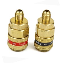 1 Pair For Car A/C Systems Quick Coupler Brass Connector Adapter Manifold Conversion Kit High / Low Pressure Side 1/4 SAE R134a 2024 - buy cheap