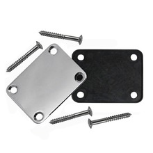 NEW Chrome Metal Guitar Neck Plate Neck Joint Board with Rubber Mat & Screws 2024 - buy cheap