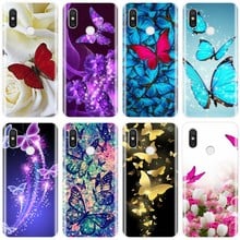 Mariposa en blanco rosas Flor de silicona suave funda de teléfono para Xiaomi 4 4S 5 5C 5S 5S 6 PLUS 6X 8 Pro 8lite 8 9 SE MAX 2 3Pro 2024 - compra barato