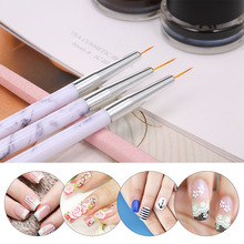 Pincéis para pintar unhas em gel uv 3 pçs, conjunto de canetas de pincel de unha acrílico, estampa de mármore, ferramentas para arte em unhas 2024 - compre barato