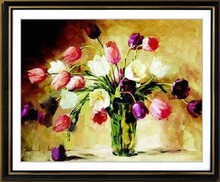 Pacote bordado venda quente kit de ponto cruz de melhor qualidade pacote de costura flor de tulipa de amantes frete grátis 2024 - compre barato