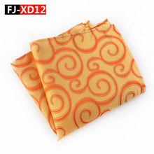High Quality Silk  Mens Orange Volume Flower Pocket Square  Hankerchief Scarves Men's Square Handkerchiefs 2024 - buy cheap