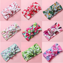 110 pcs/lot, Wholesale Floral Print Wide Nylon Baby Headbands, Top Knot Nylon head wraps Baby Girls Hair Accessories 2024 - buy cheap