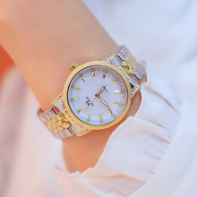Relojes de cristal de marca de lujo para mujer, reloj de pulsera elegante con diamantes dorados, 2019 2024 - compra barato